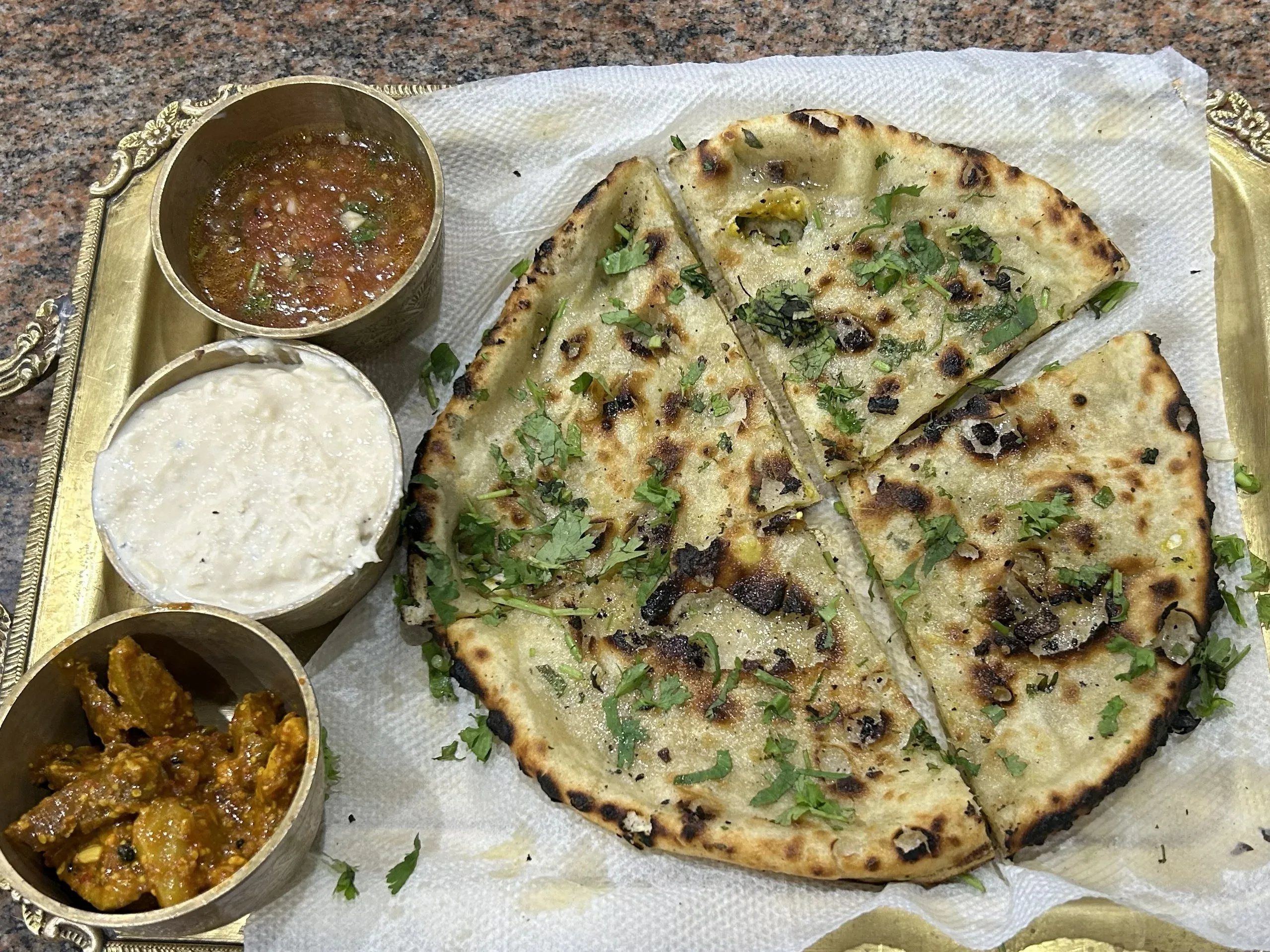 Crispy Amritsari Stuffed Kulcha with butter