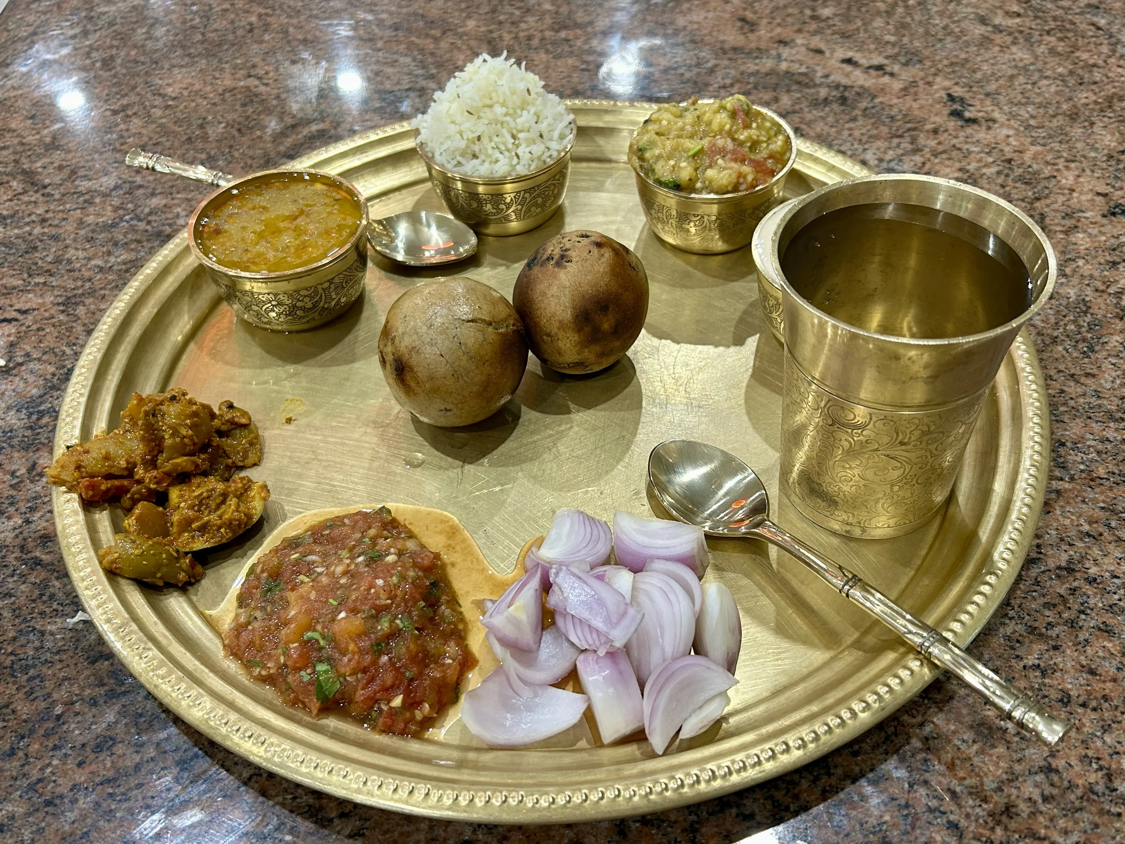 Authentic Bati Chokha Thali at Maati Mahal