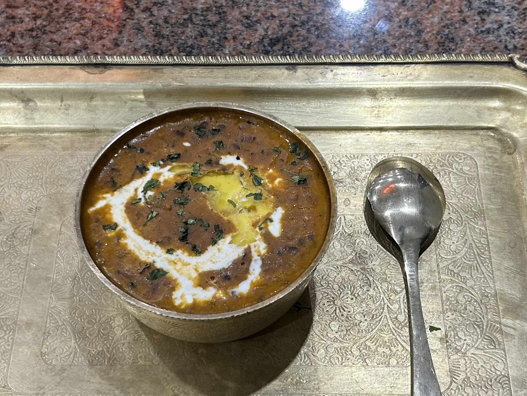 Creamy Daal Makhani topped with fresh butter
