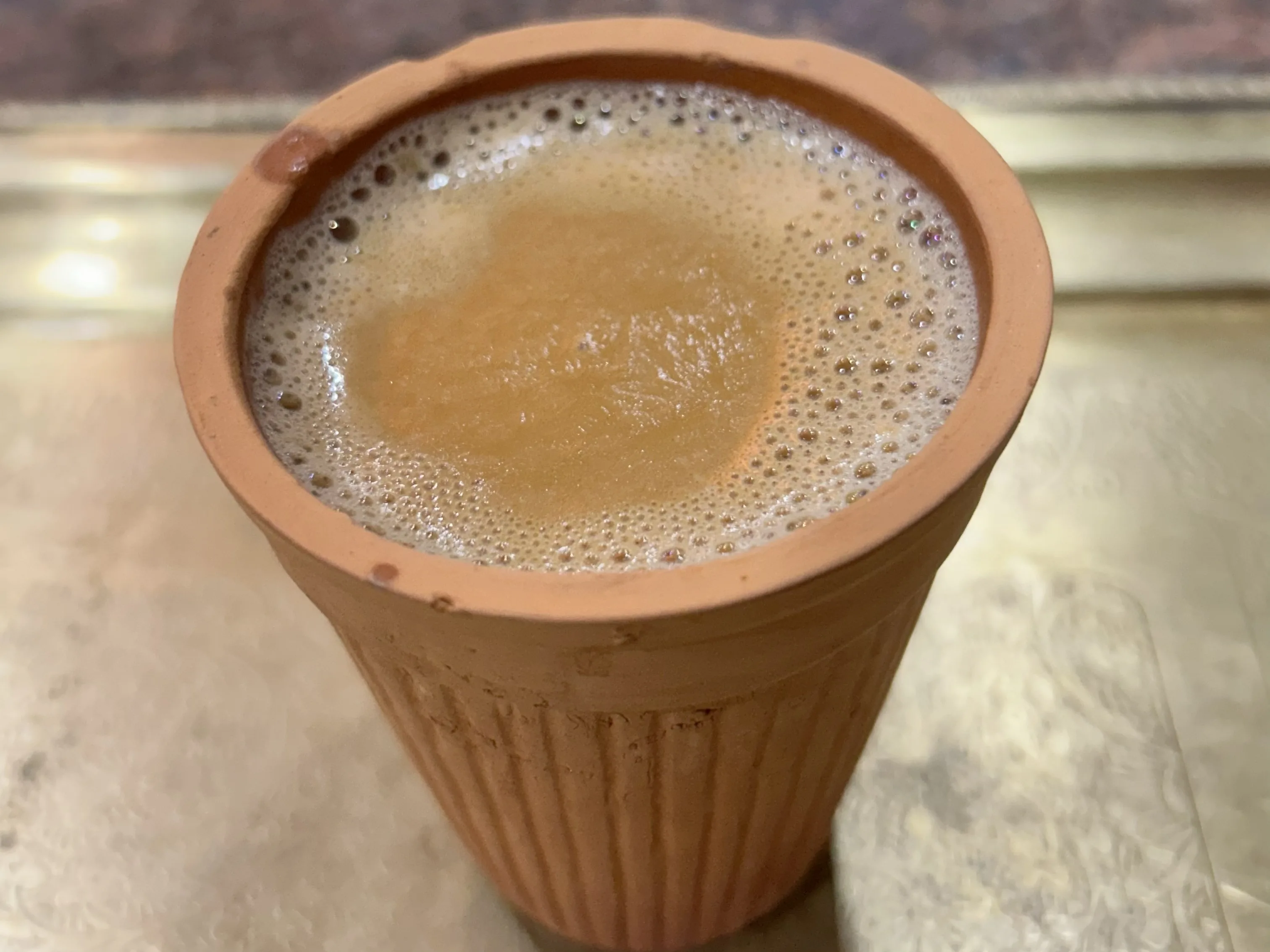 Hot Kulhad Wali Chai with ginger and cardamom