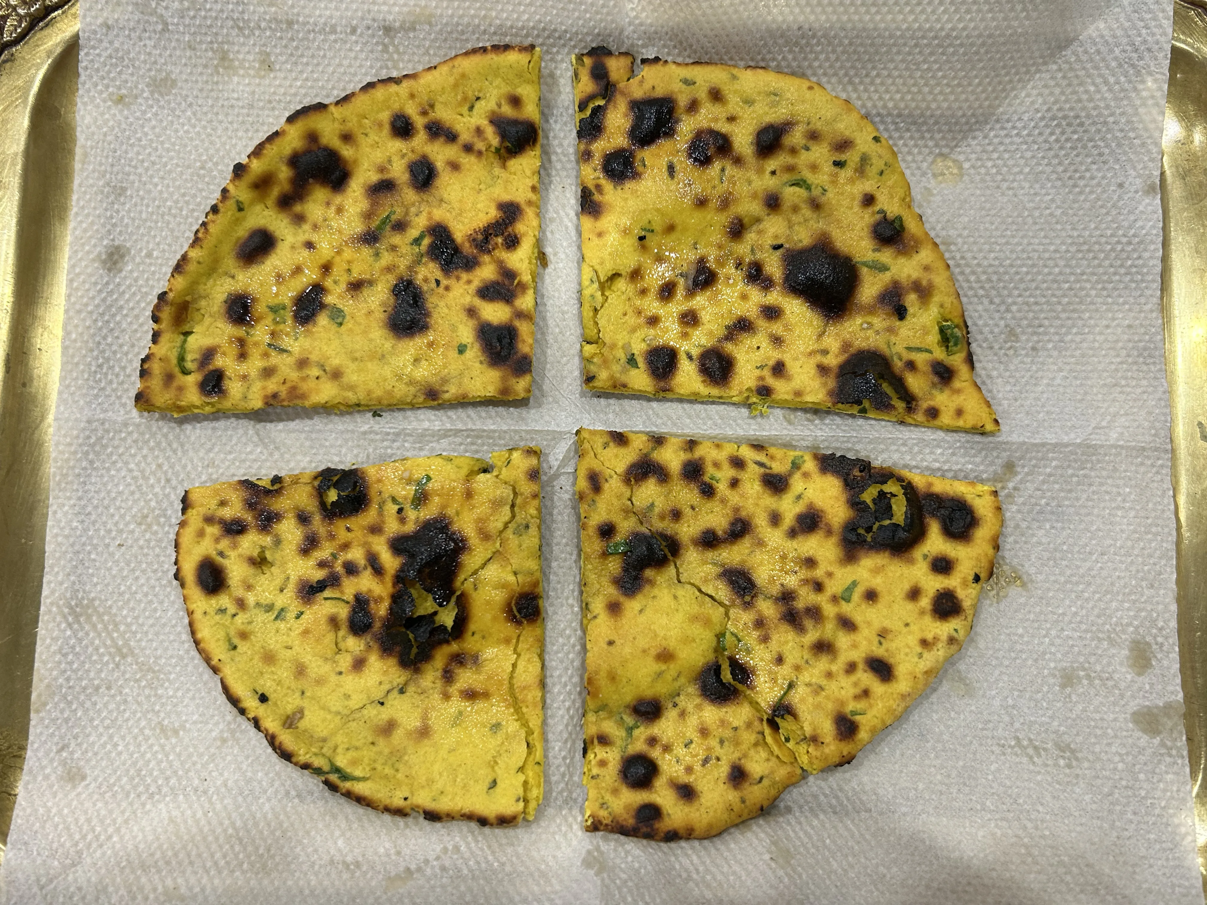 Traditional Missi Roti with herbs and ajwain